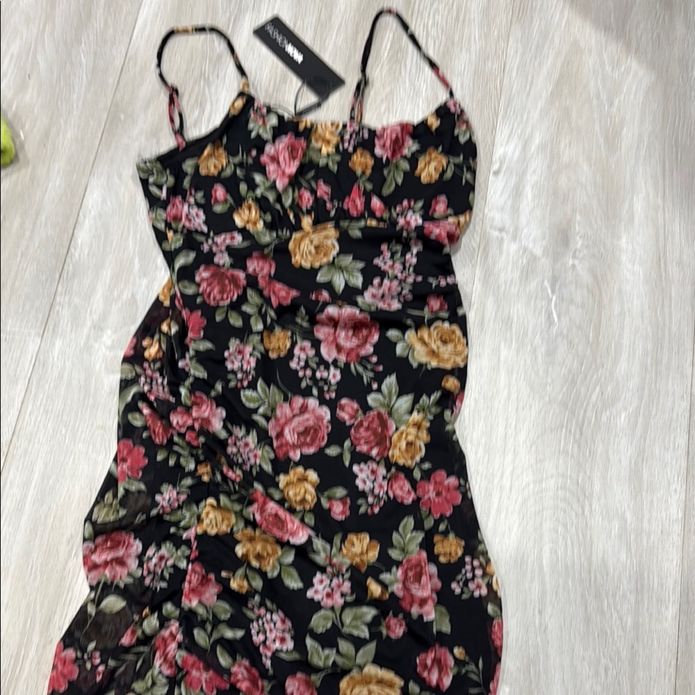 Fashion Nova Pink and Purple Spaghetti Strap Sundress